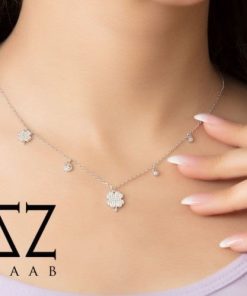 گردنبند نقره طرح شبدر