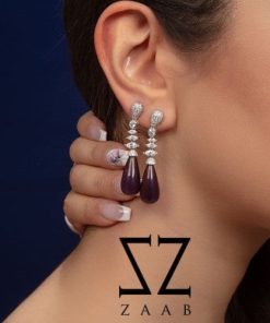 گوشواره نقره با آميتيست