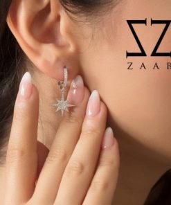 گوشواره نقره حلقه ای آویزدار