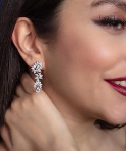 گوشواره نقره طرح جواهر