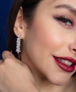 گوشواره نقره طرح جواهر