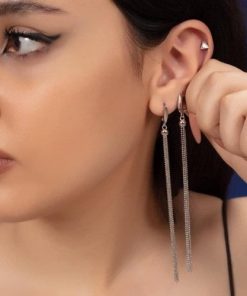گوشواره نقره مدل اویز زنجیری