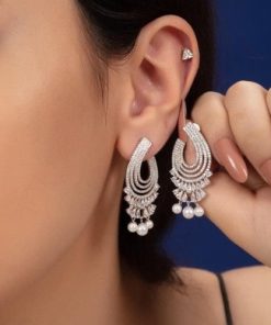 گوشواره نقره ومرواريد