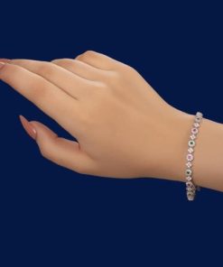 دستبند نقره نگین رنگی