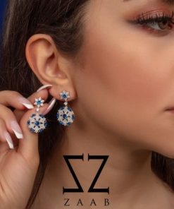گوشواره طرح یاقوت کبود