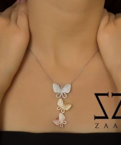 گردنبند نقره مدل پروانه