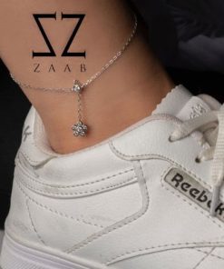 پابند نقره باآویز گل