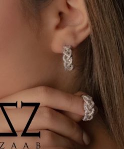 گوشواره نقره حلقه ای کارتیه