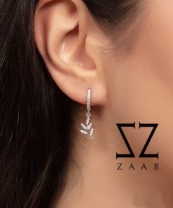 گوشواره نقره با آویز برگ