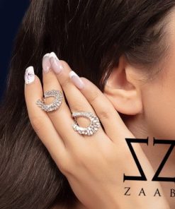 گوشواره نقره طرح جواهرهلالی
