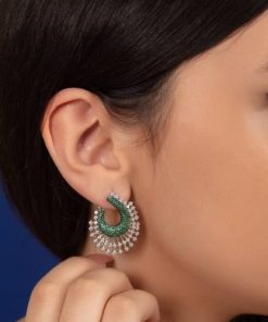 گوشواره نقره طرح جواهر