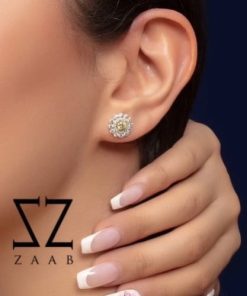 گوشواره نقره طرح جواهر