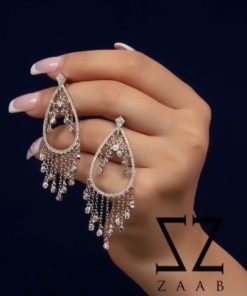 گوشواره نقره اشکی آویزدار