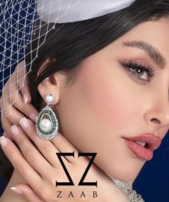 گوشواره نقره طرح جواهربامروارید
