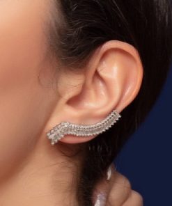 گوشواره نقره طرح جواهر
