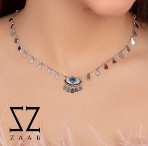 گردنبند نقره طرح چشم و نظر