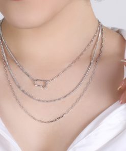 گردنبند نقره سه لاین