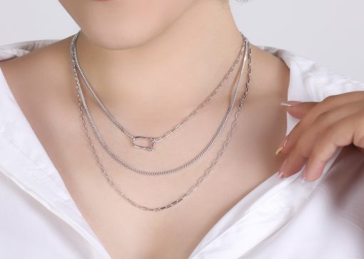 گردنبند نقره سه لاین