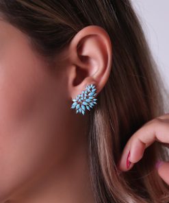 گوشواره نقره فیروزه ای