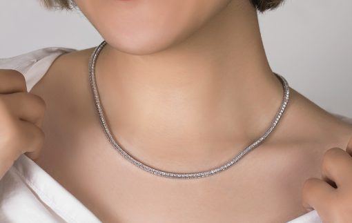 گردنبند نقره تنیسی نگین پرنس