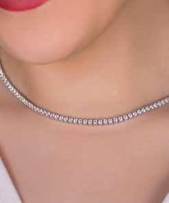 گردنبند نقره تنیسی چهارچنگ