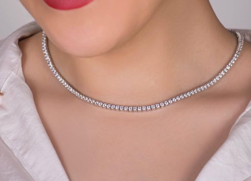 گردنبند نقره تنیسی چهارچنگ