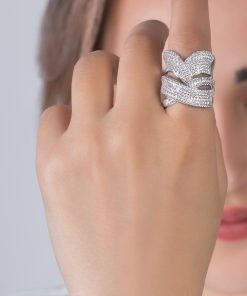 انگشتر نقره طرح گندمی