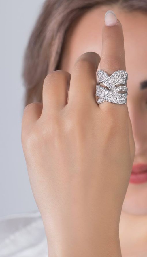 انگشتر نقره طرح گندمی
