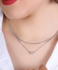 گردنبند نقره دولاین آویز اسپینر