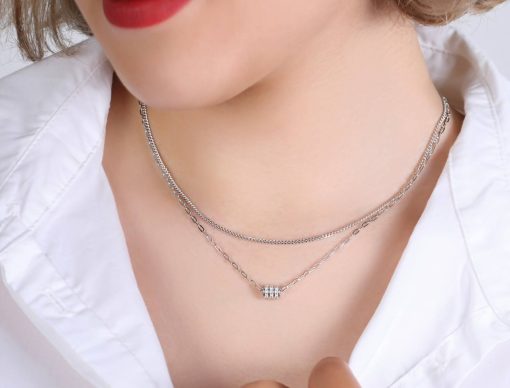 گردنبند نقره دولاین آویز اسپینر