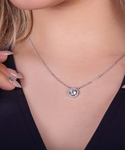 گردنبند نقره تک نگین
