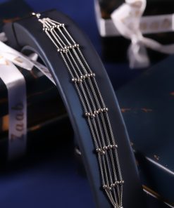 دستبند نقره پنج لاین