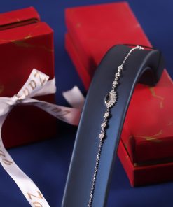 دستبند نقره چشم نظرمژه دار