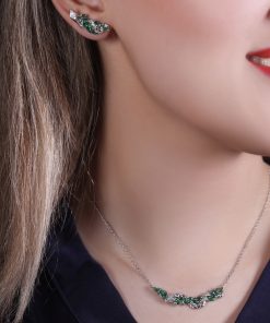 نیمست نقره طرح مار با نگین سبز
