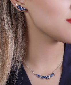 نیمست نقره طرح مار با نگین سرمه ای
