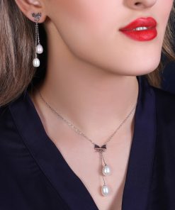 نیمست نقره با آویز مروارید اصل