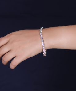 دستبند نقره با نگین سوارسکی