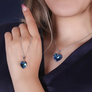 گردنبند نقره قلب سوارسکی