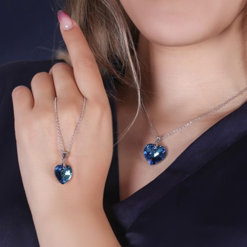 گردنبند نقره قلب سوارسکی