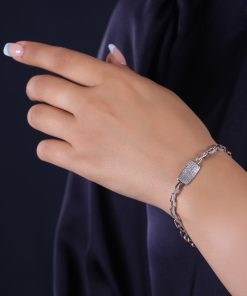 دستبند نقره پلاک دار
