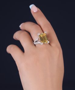 انگشتر طرح جواهر سیترین
