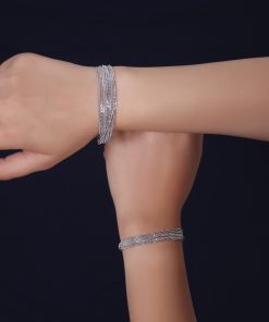 دستبند نقره چند لاین زنجیری