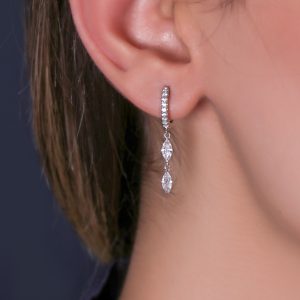 گوشواره حلقه ای با آویز اشک