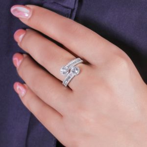 حلقه ضربدری نگین گرد