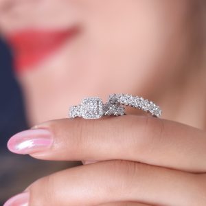 حلقه و پشت حلقه باگت طرح جواهر