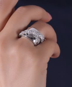 حلقه طرح جواهر نگین پیچ