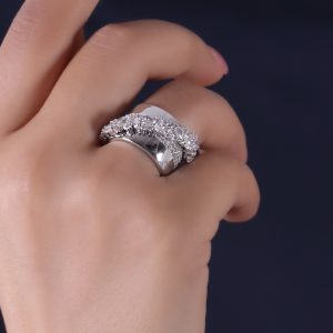 حلقه طرح جواهر نگین پیچ