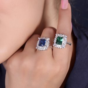 حلقه نگین رنگی دور باگت