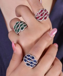 حلقه موجی نگین رنگی
