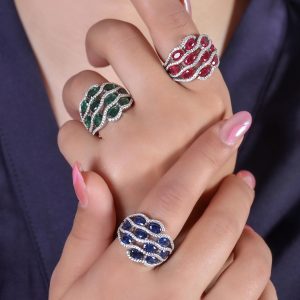 حلقه موجی نگین رنگی